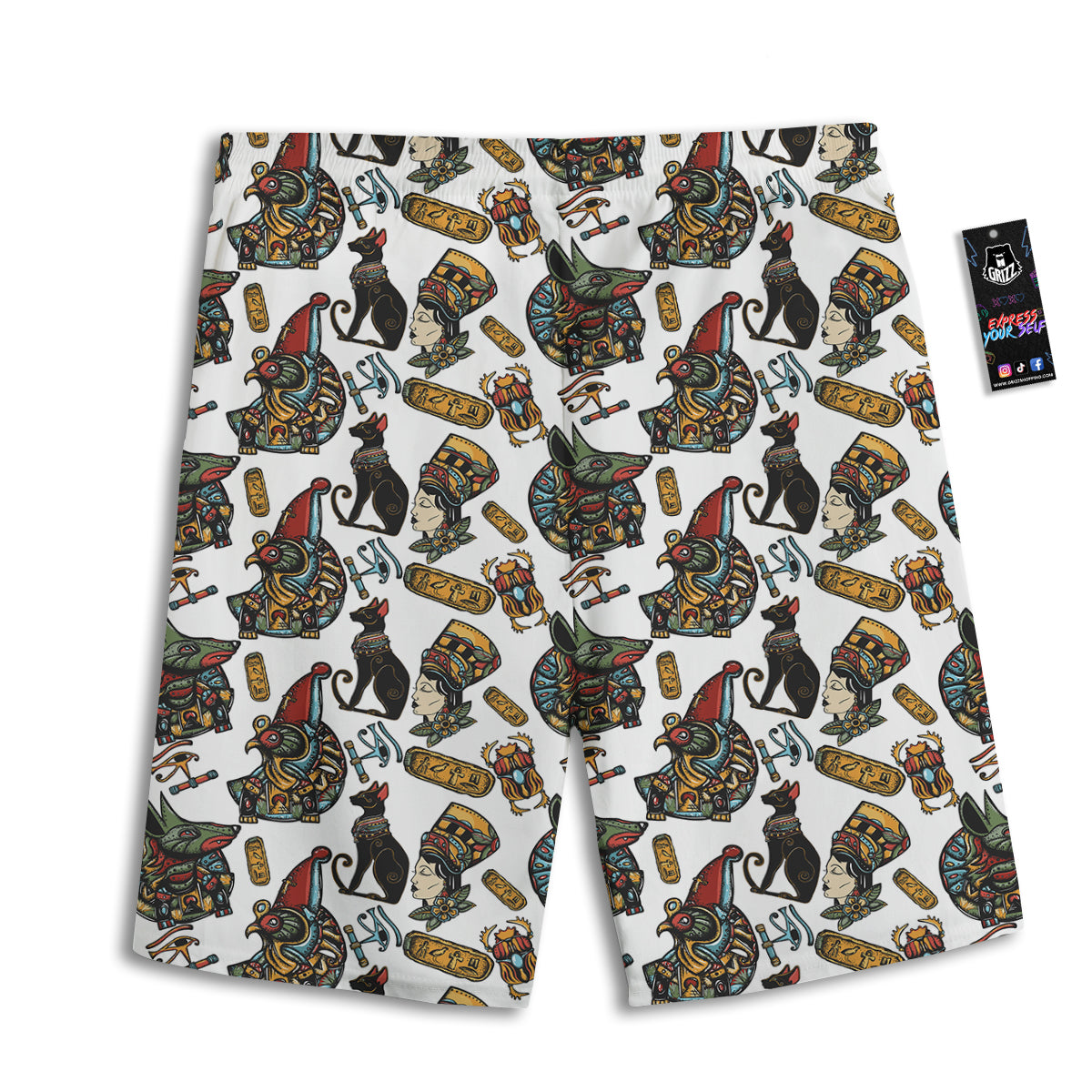 Ancient Egypt Old School Tattoo Print Pattern Men's Athletic Shorts