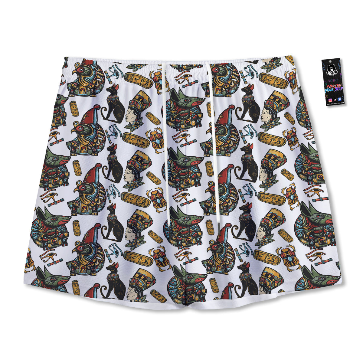 Bat Halloween Print Pattern Mesh Shorts