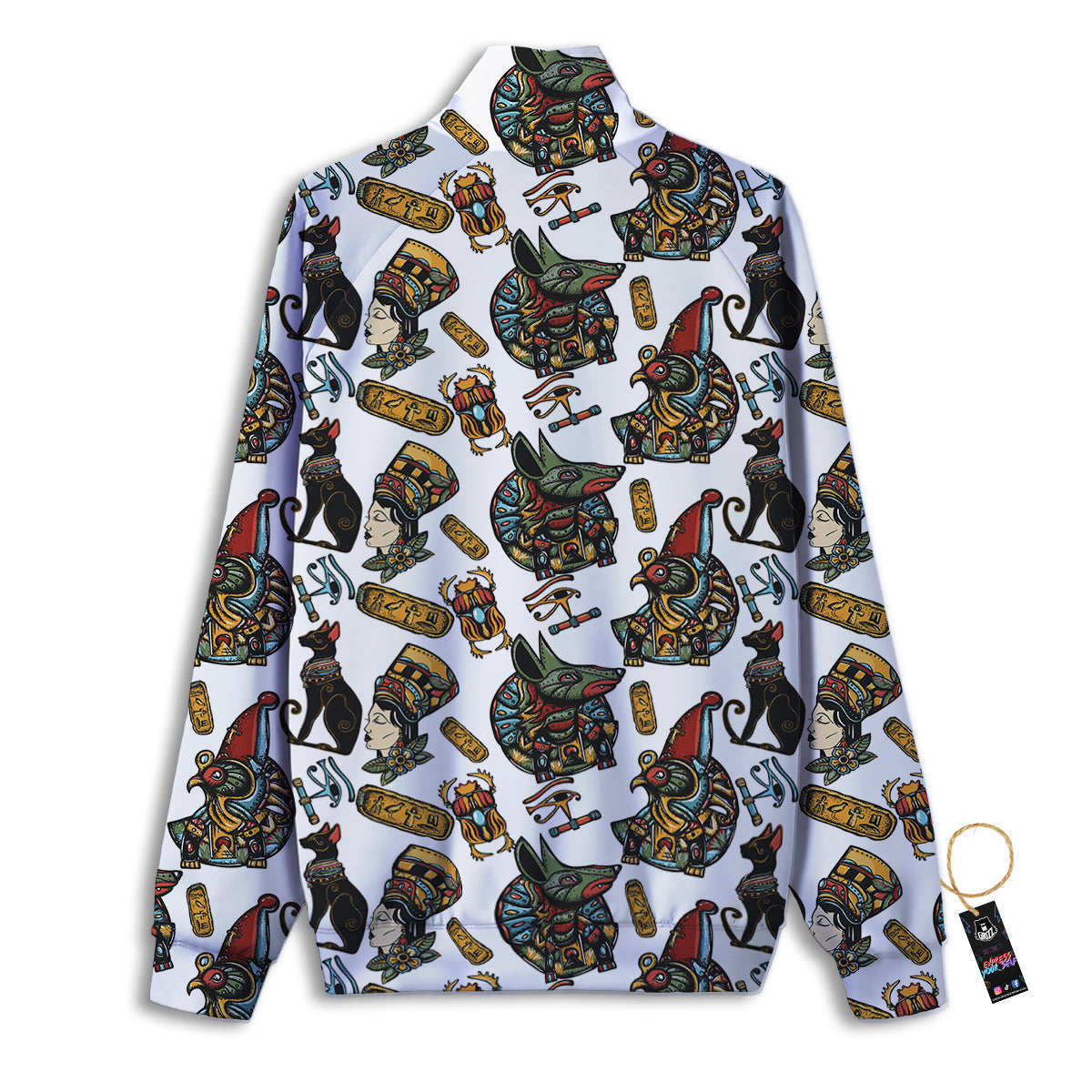 Ancient Egypt Old School Tattoo Print Pattern Track Jacket-grizzshop
