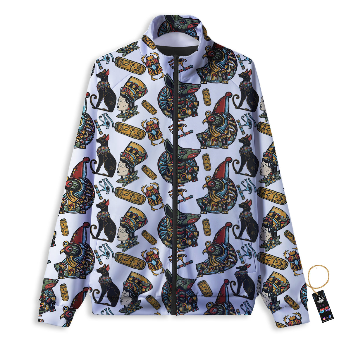 Ancient Egypt Old School Tattoo Print Pattern Track Jacket-grizzshop