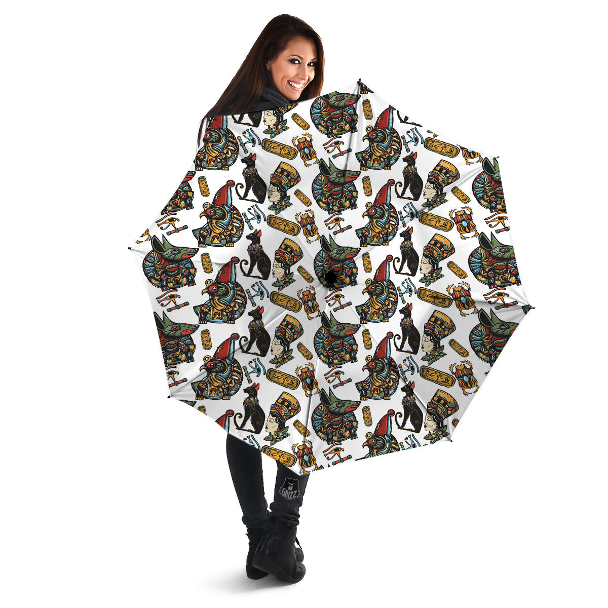 Ancient Egypt Old School Tattoo Print Pattern Umbrella-grizzshop