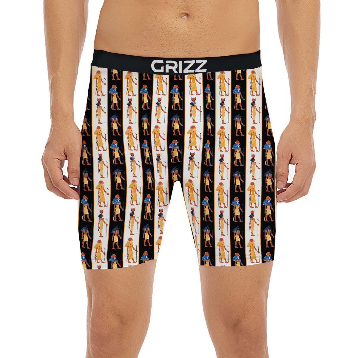 Ancient Egypt Stripe Print Pattern Boxer Briefs-grizzshop