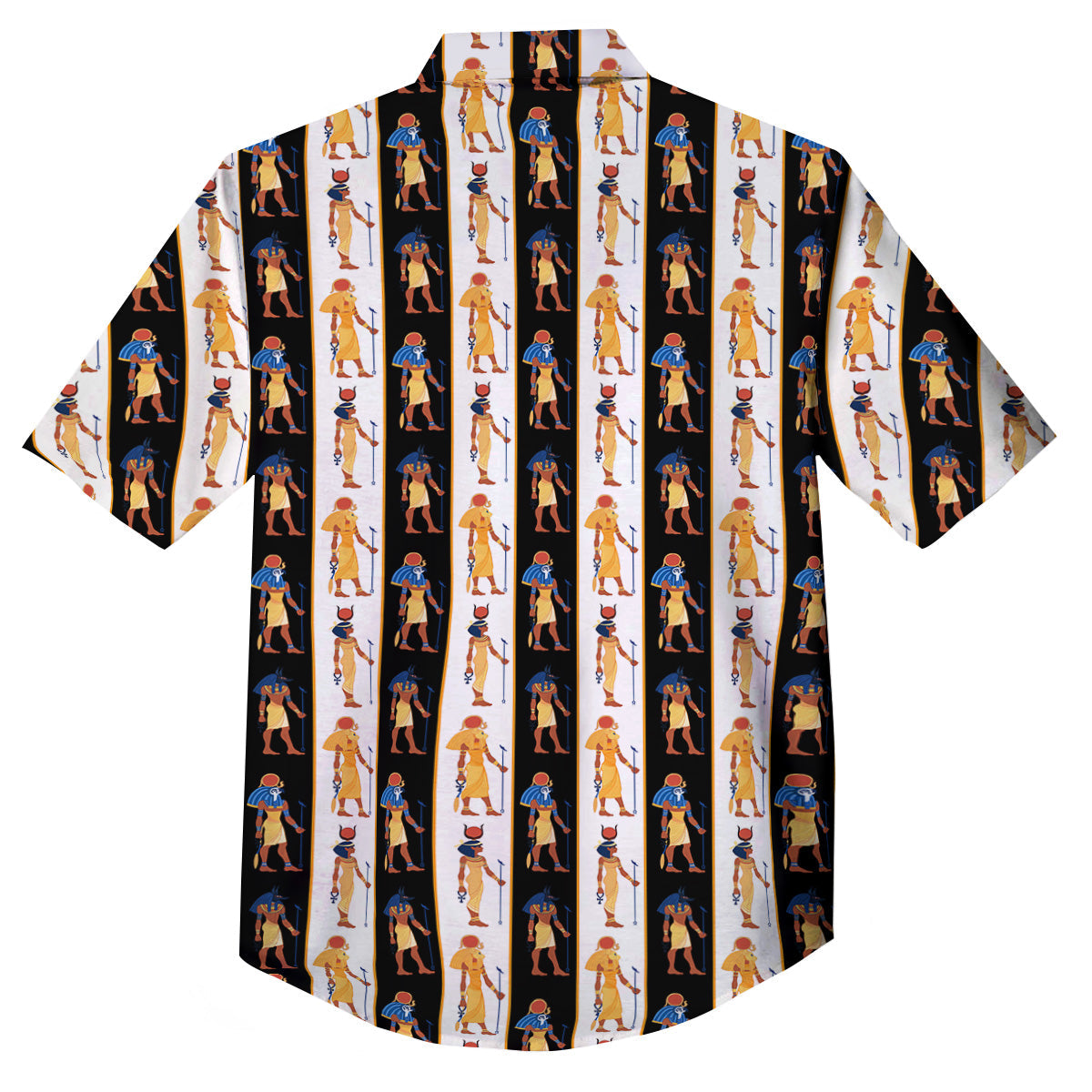 Ancient Egypt Stripe Print Pattern Button Up Shirt-grizzshop
