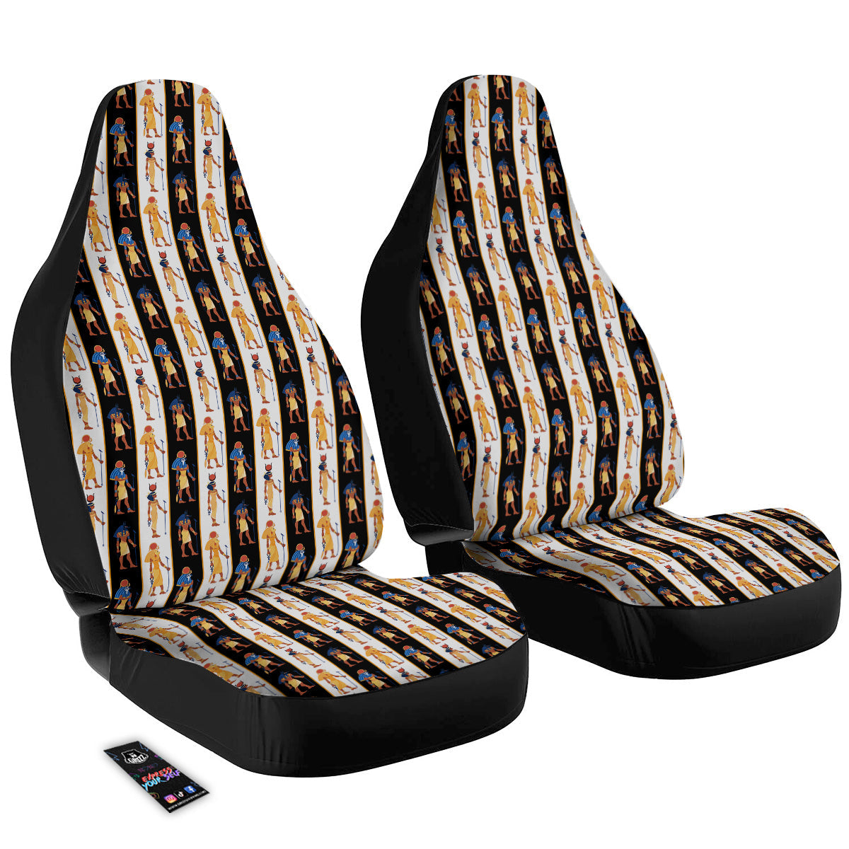 Ancient Egypt Stripe Print Pattern Car Seat Covers-grizzshop