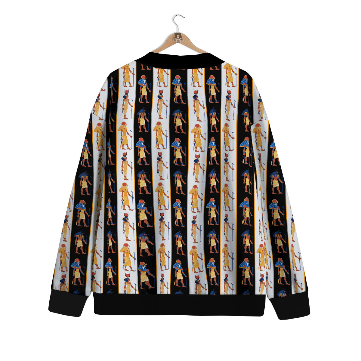 Ancient Egypt Stripe Print Pattern Cardigan-grizzshop
