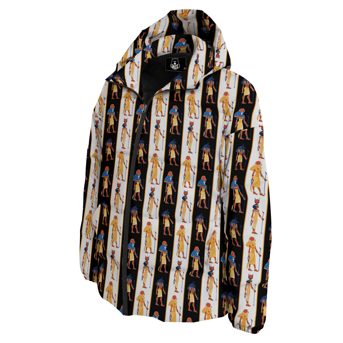 Ancient Egypt Stripe Print Pattern Down Jacket-grizzshop