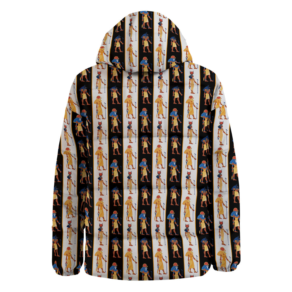 Ancient Egypt Stripe Print Pattern Down Jacket-grizzshop
