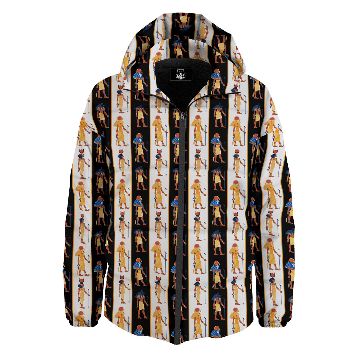 Ancient Egypt Stripe Print Pattern Down Jacket-grizzshop