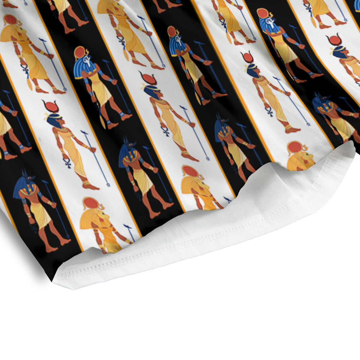 Ancient Egypt Stripe Print Pattern Men's Athletic Shorts