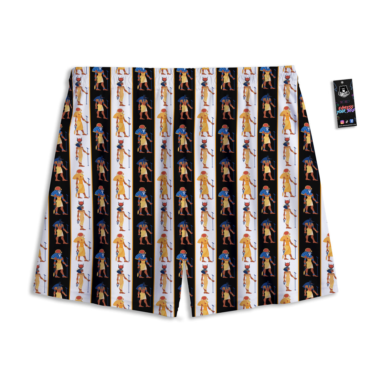 Brown Raccoon Cartoon Cute Print Pattern Mesh Shorts
