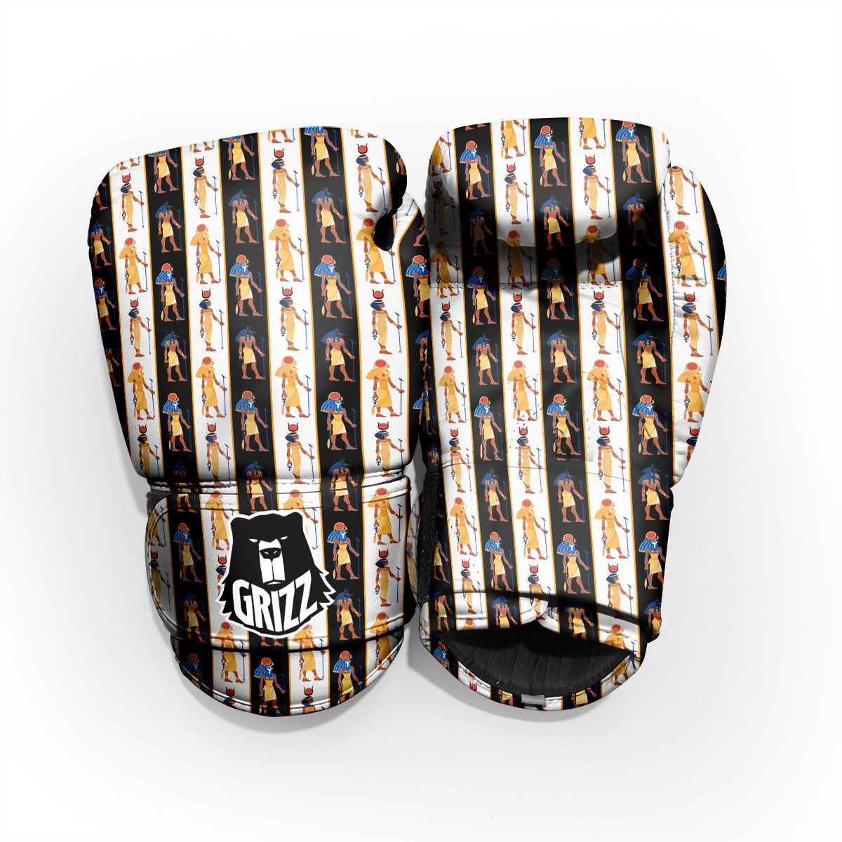 Ancient Egypt Stripe Print Pattern Pro Boxing Glove