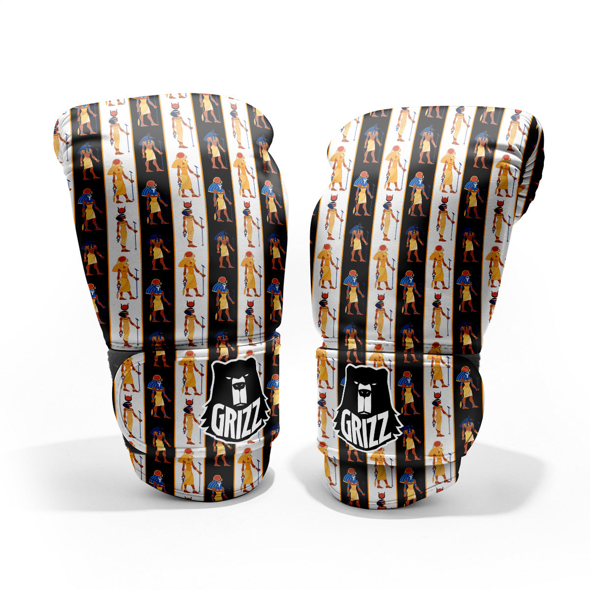 Ancient Egypt Stripe Print Pattern Pro Boxing Glove