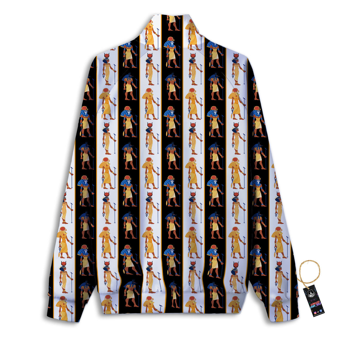 Ancient Egypt Stripe Print Pattern Track Jacket-grizzshop