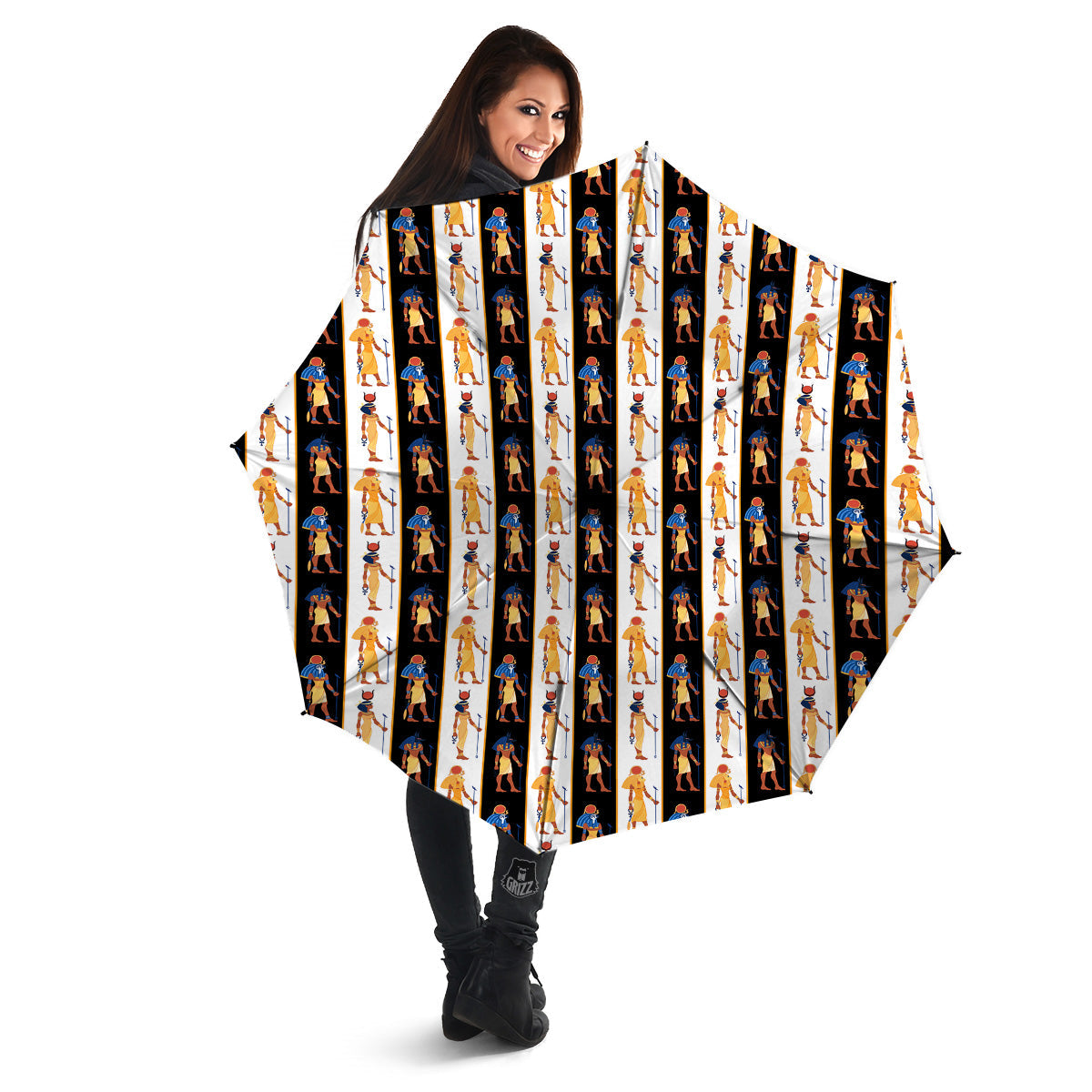 Ancient Egypt Stripe Print Pattern Umbrella-grizzshop