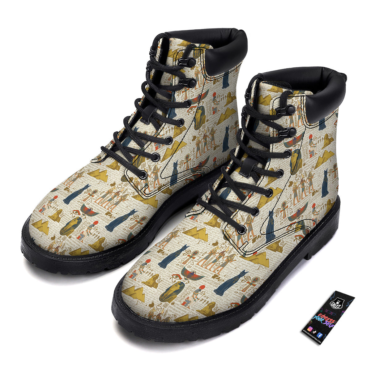 Ancient Egypt Text Print Pattern Boots-grizzshop