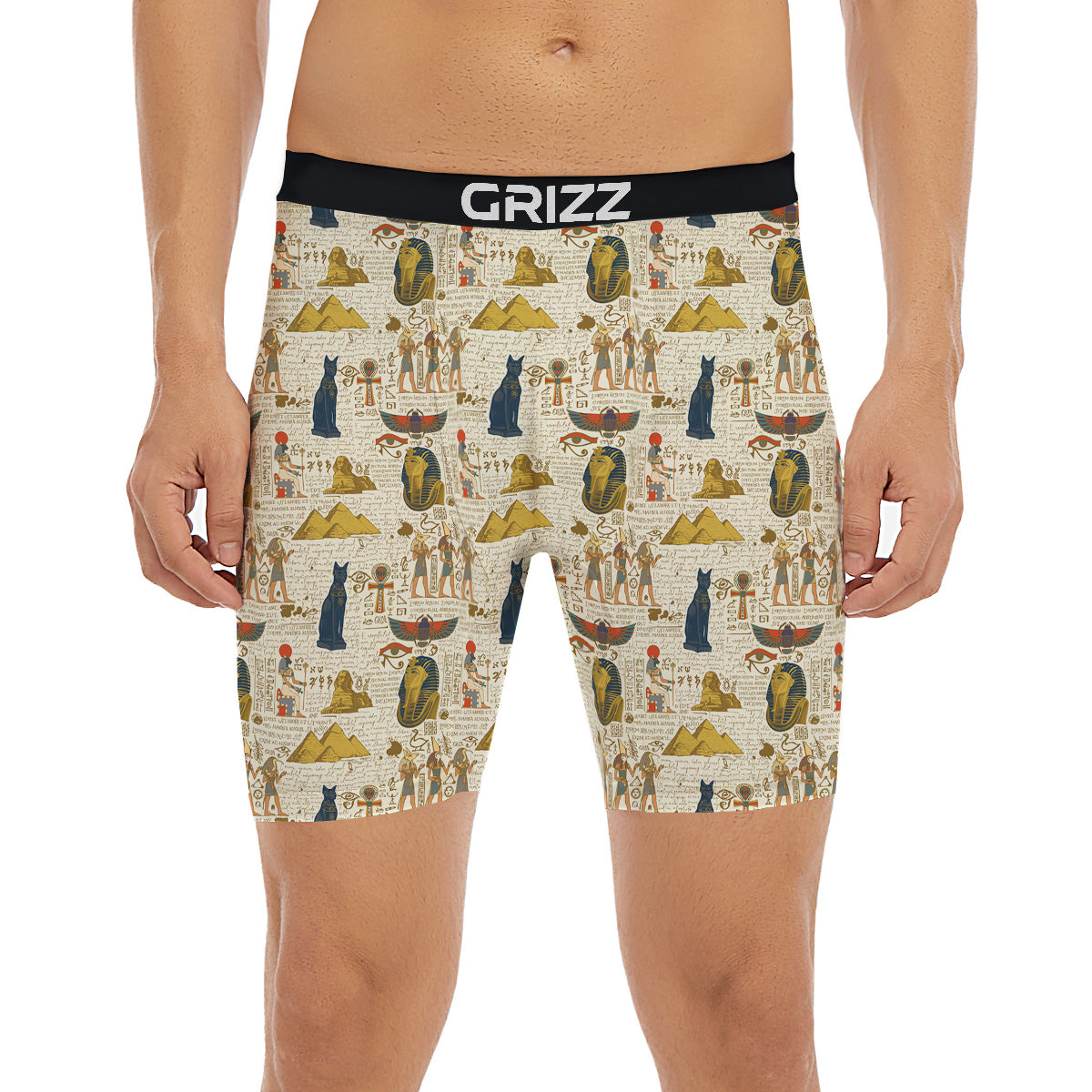 Ancient Egypt Text Print Pattern Boxer Briefs-grizzshop