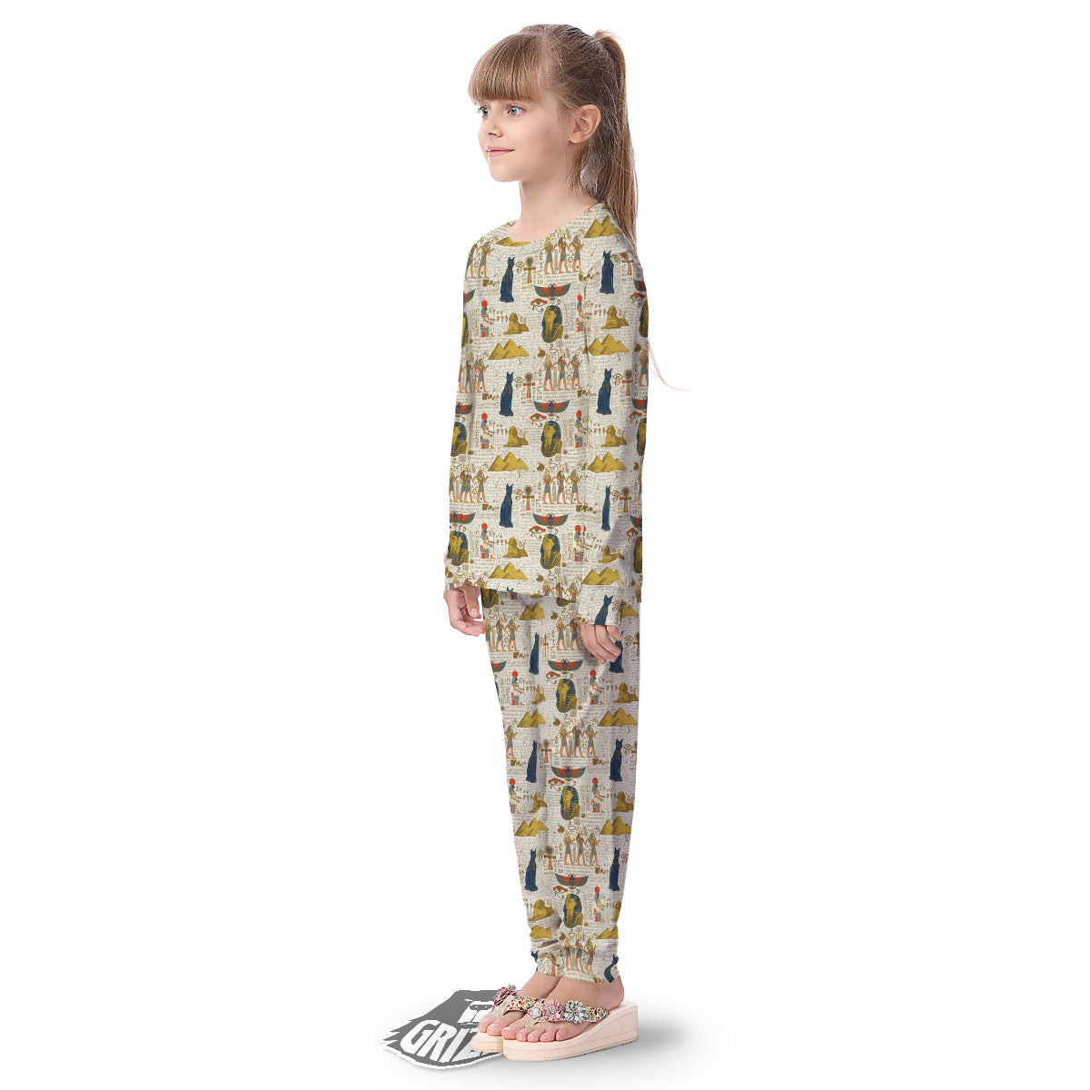 Ancient Egypt Text Print Pattern Kid's Pajamas-grizzshop