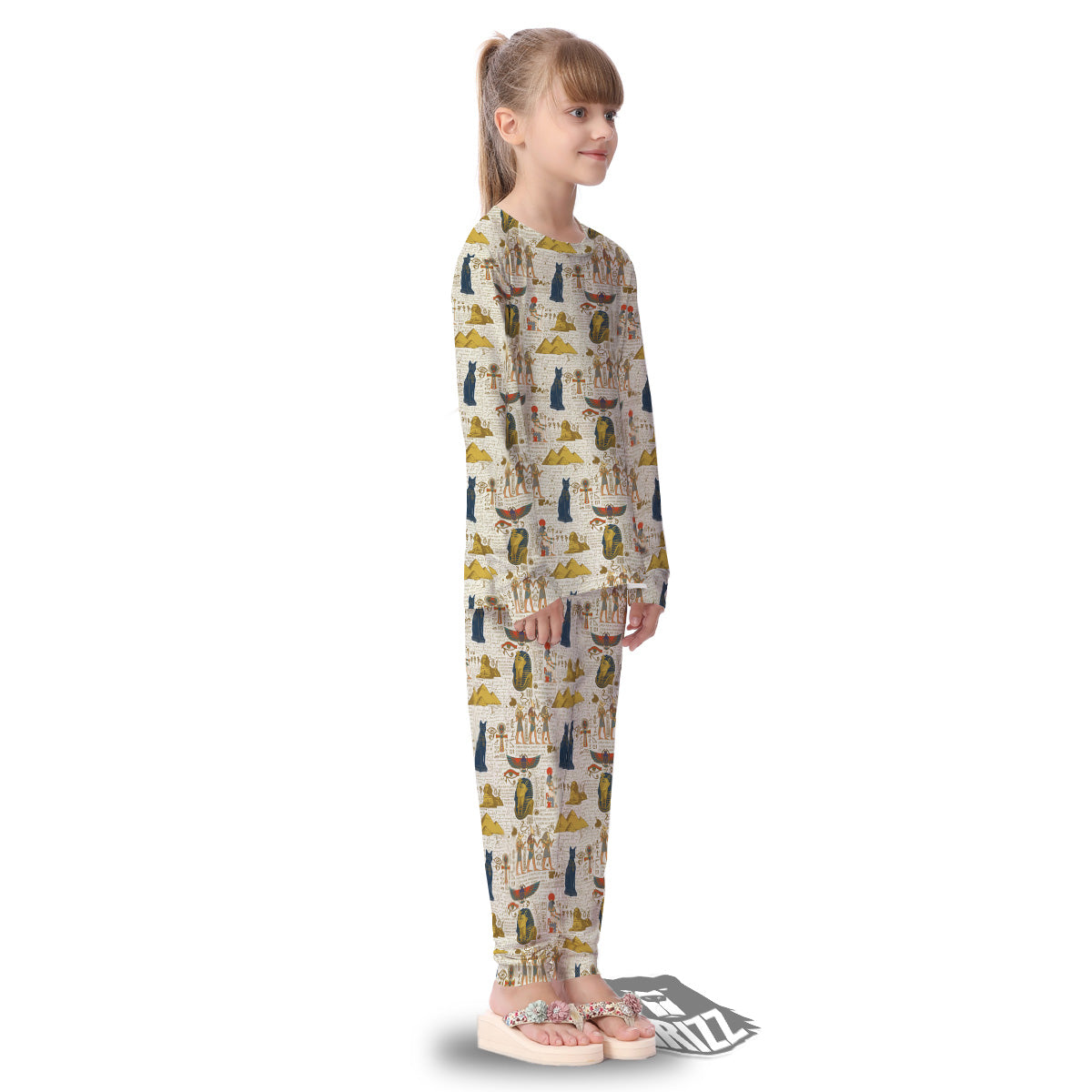 Ancient Egypt Text Print Pattern Kid's Pajamas-grizzshop