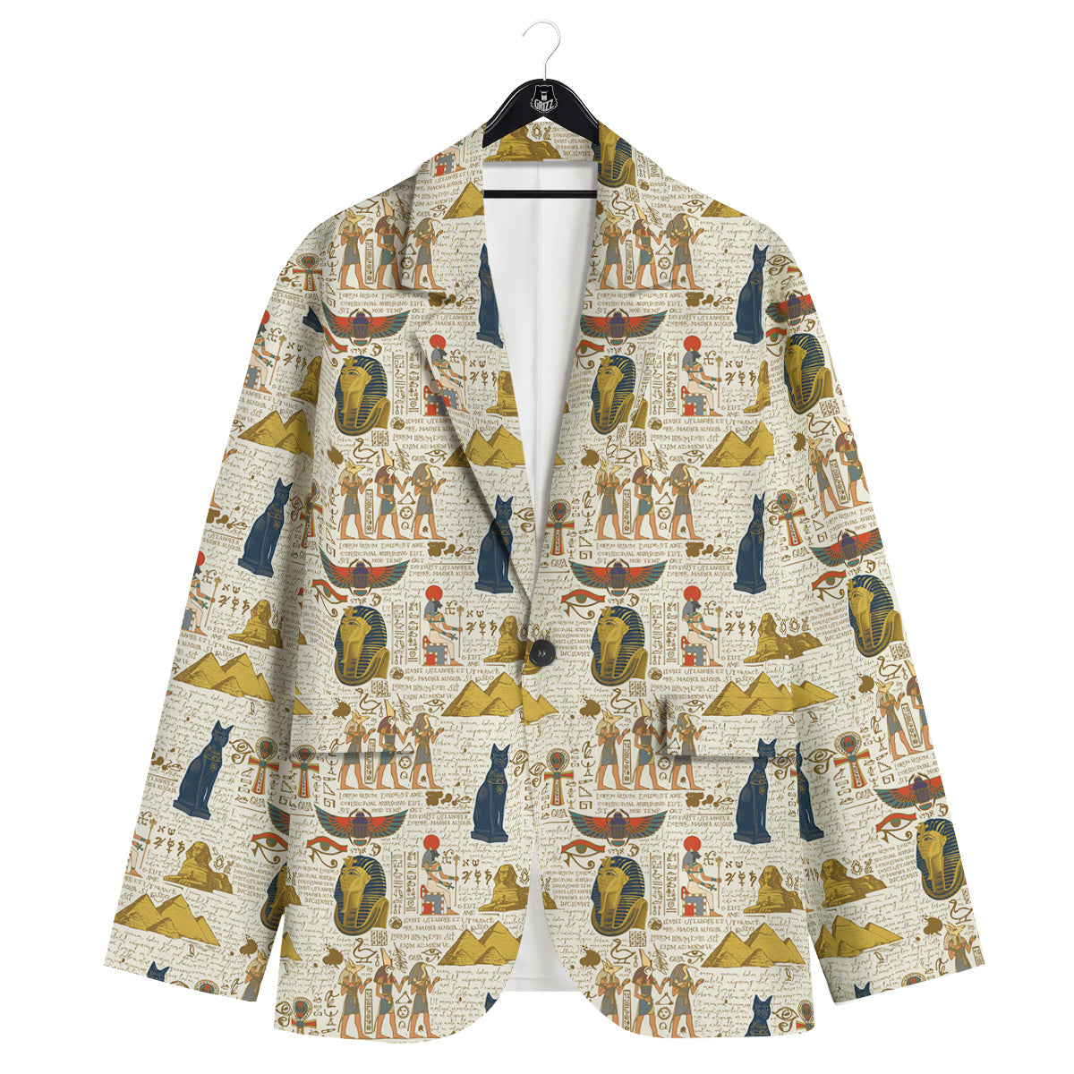 Ancient Egypt Text Print Pattern Men's Sport Coat-grizzshop