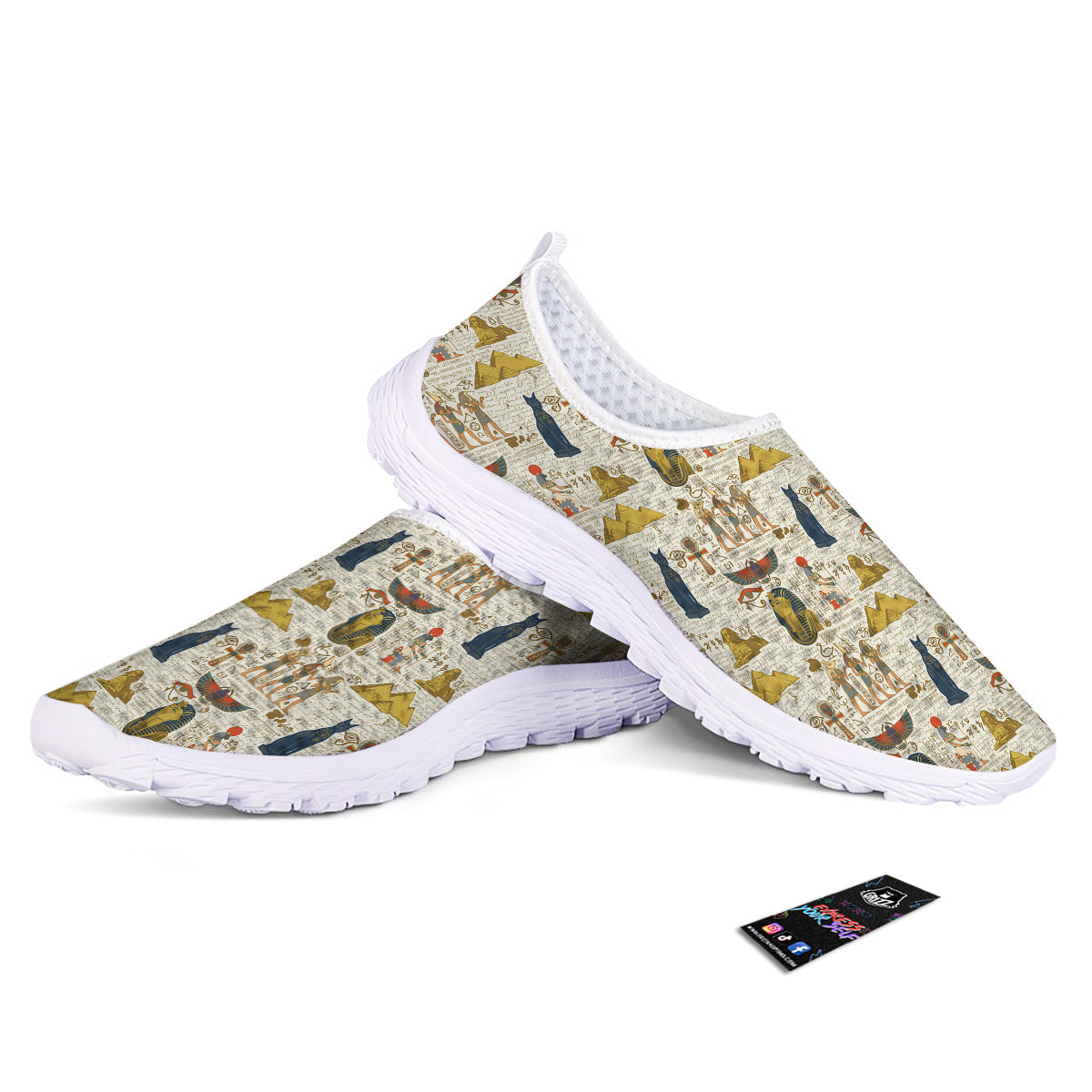 Ancient Egypt Text Print Pattern Nurse Shoes-grizzshop