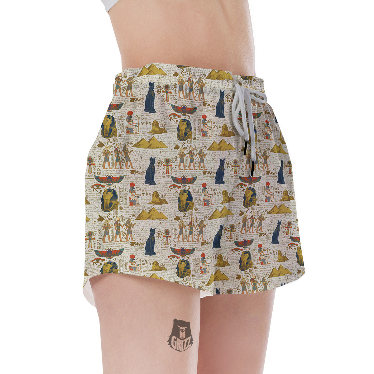 Ancient Egypt Text Print Pattern Women's Shorts-grizzshop