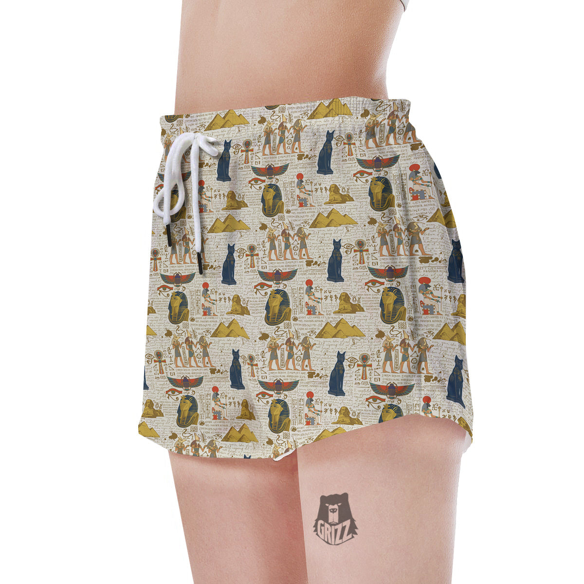 Ancient Egypt Text Print Pattern Women's Shorts-grizzshop