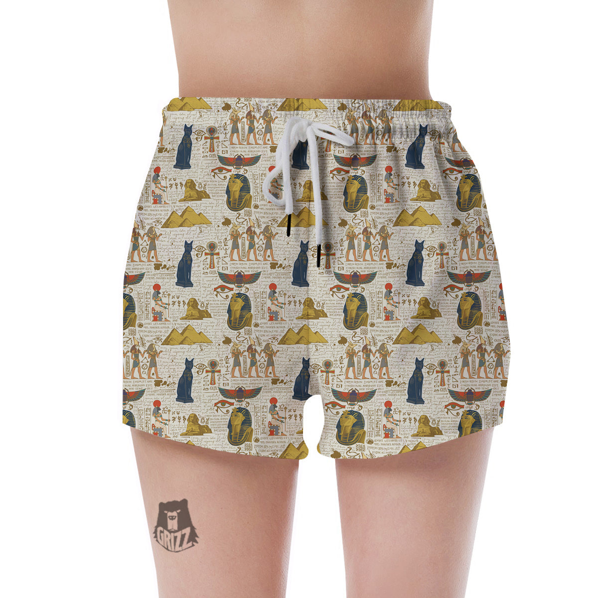 Ancient Egypt Text Print Pattern Women's Shorts-grizzshop