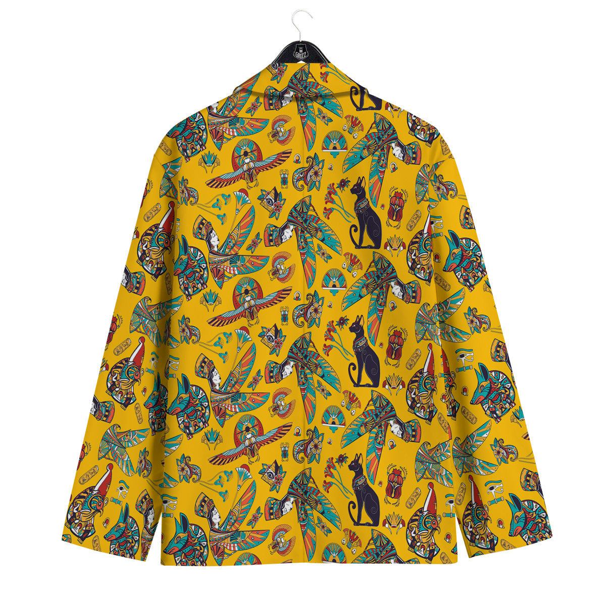Ancient Egypt Yellow Print Pattern Men's Sport Coat-grizzshop