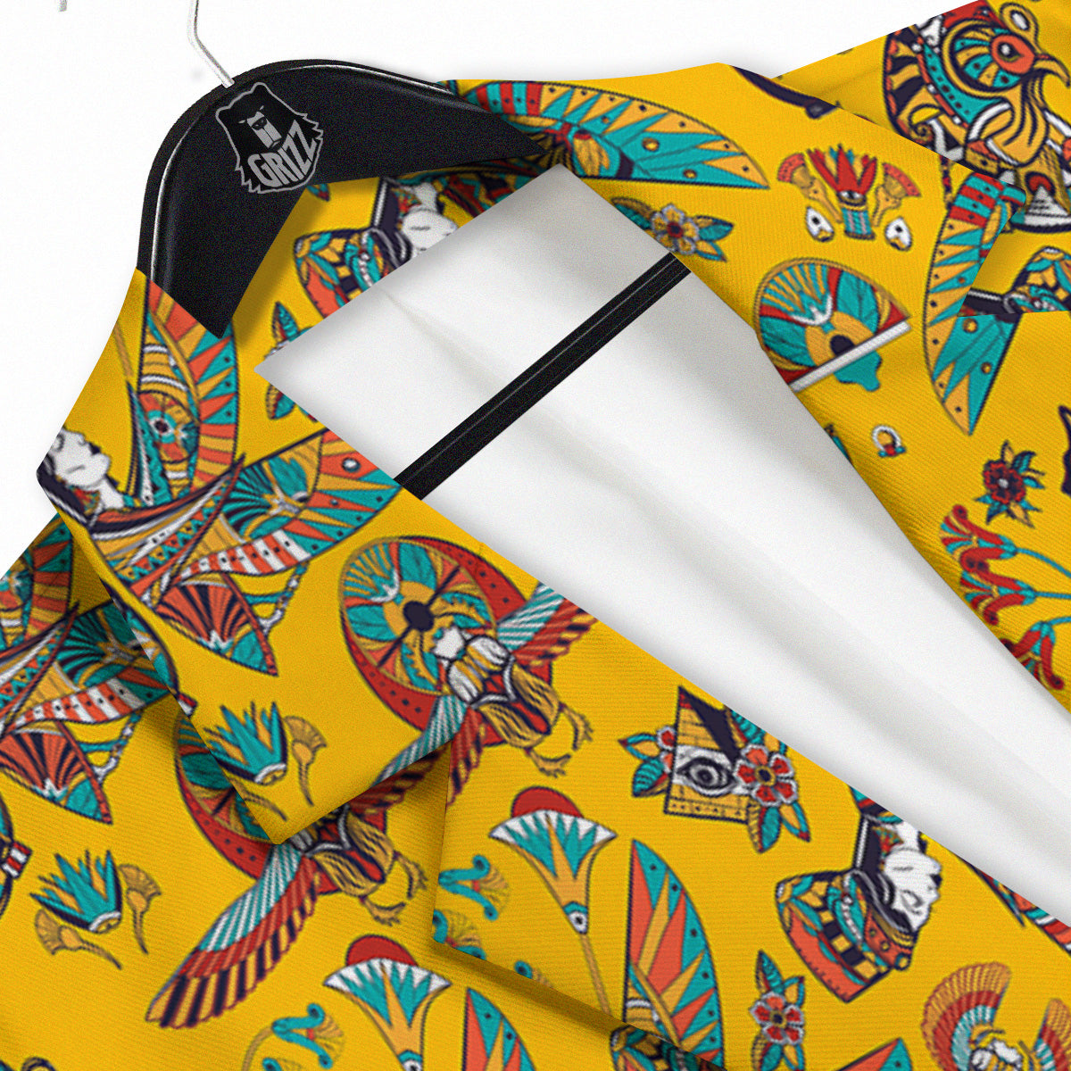 Ancient Egypt Yellow Print Pattern Men's Sport Coat-grizzshop