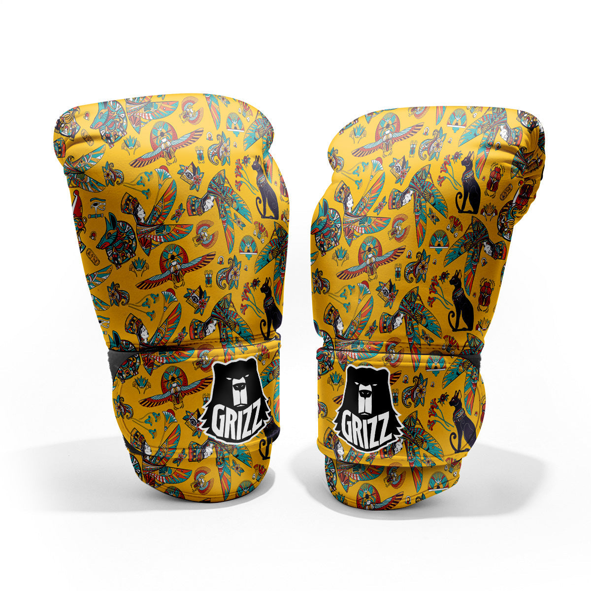 Ancient Egypt Yellow Print Pattern Pro Boxing Glove