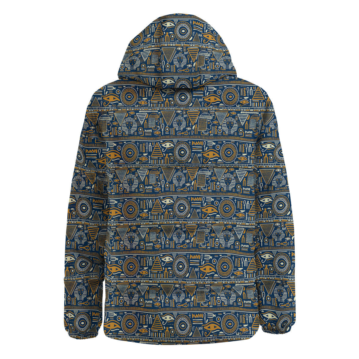 Ancient Egyptian Tribal Blue Print Pattern Down Jacket-grizzshop