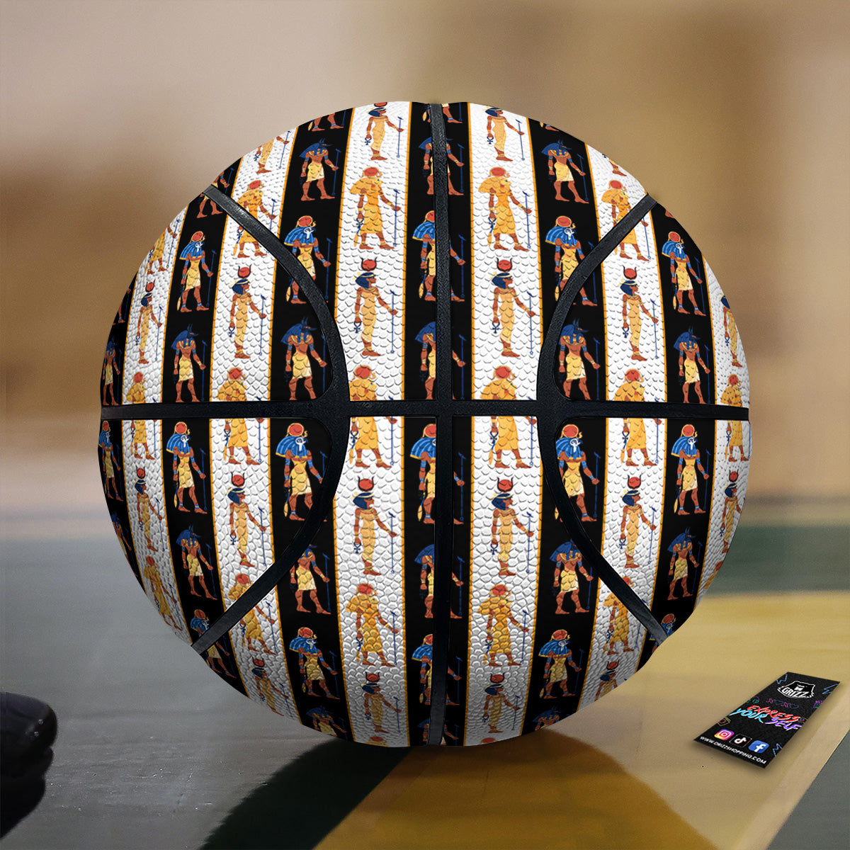 Ancient Egypt Stripe Print Pattern Basketball