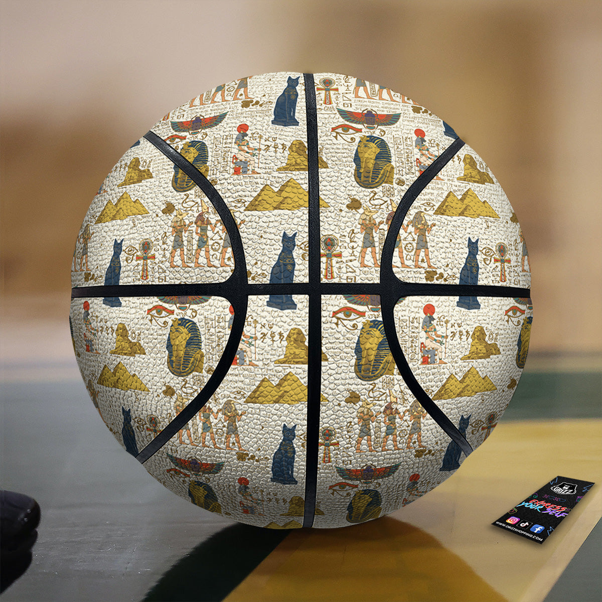 Ancient Egypt Text Print Pattern Basketball