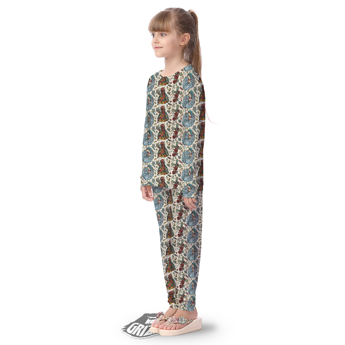 Angel And Demon Old School Tattoo Print Pattern Kid's Pajamas-grizzshop