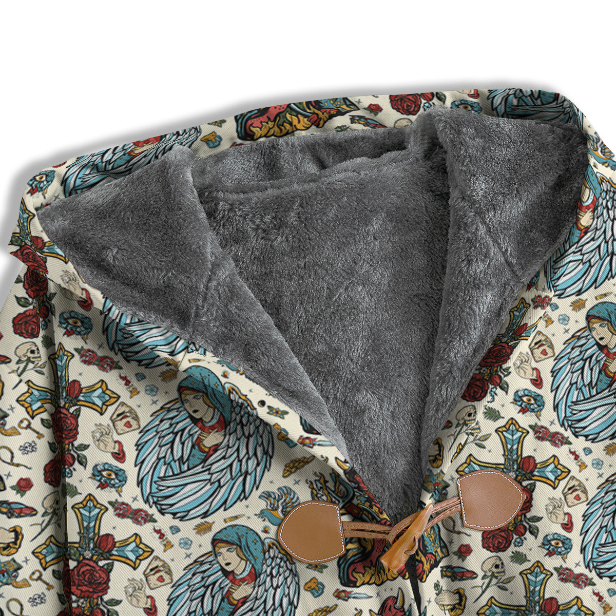 Angel And Demon Old School Tattoo Print Pattern Men's Windbreaker Jacket-grizzshop