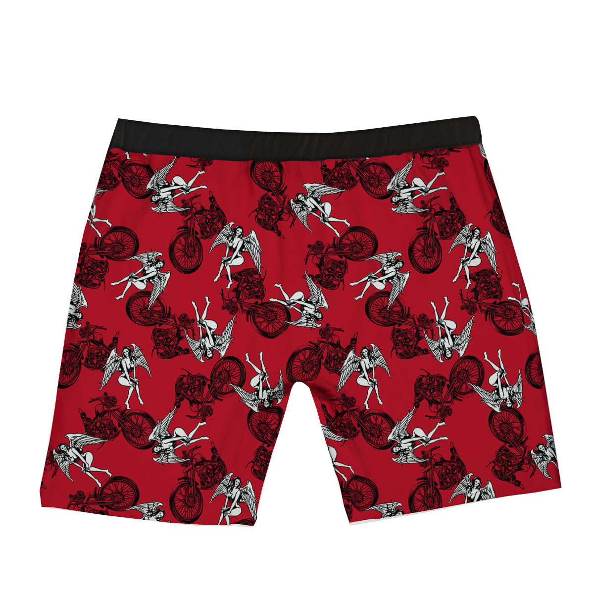 Angel And Motorcycle Print Pattern Boxer Briefs-grizzshop