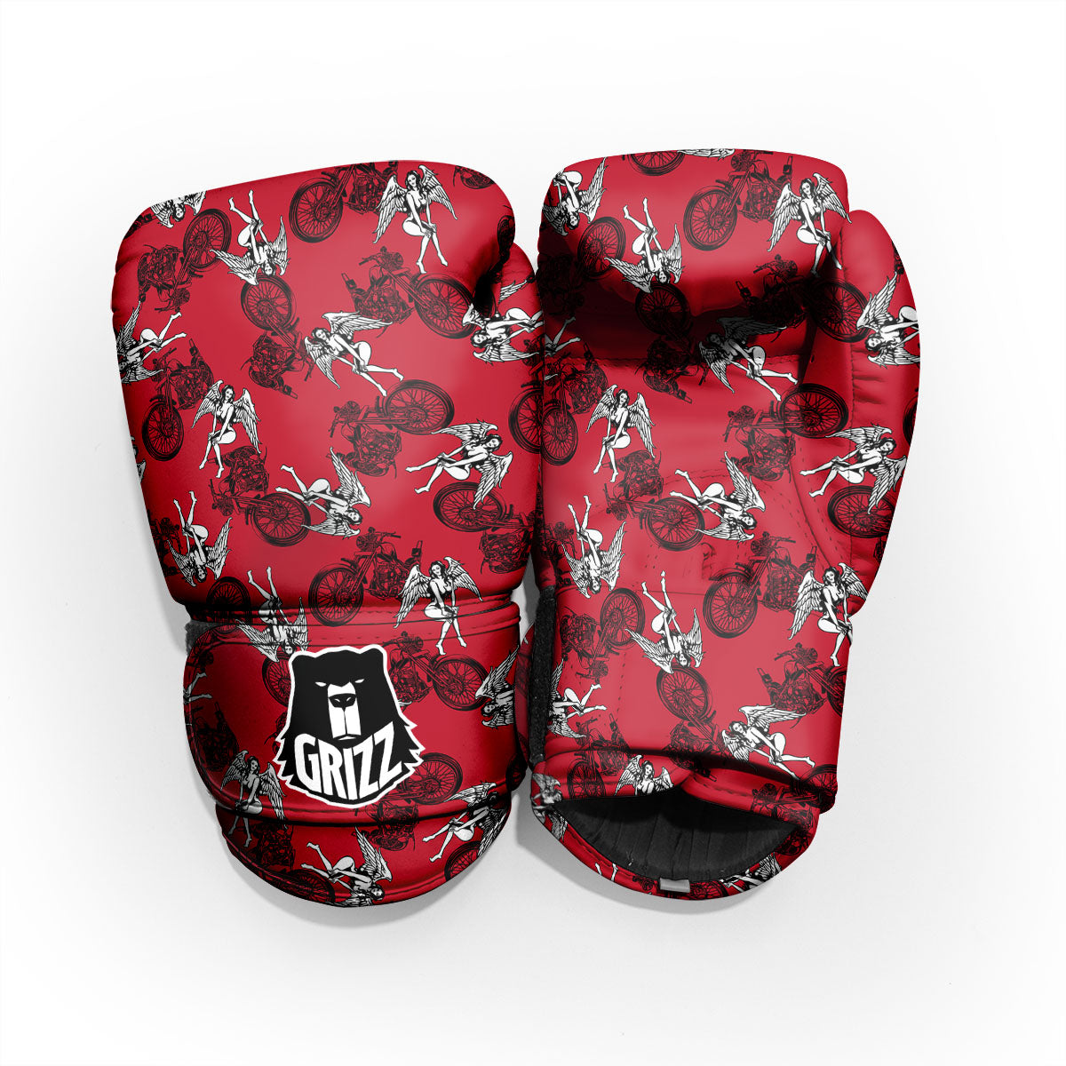 Angel And Motorcycle Print Pattern Pro Boxing Glove