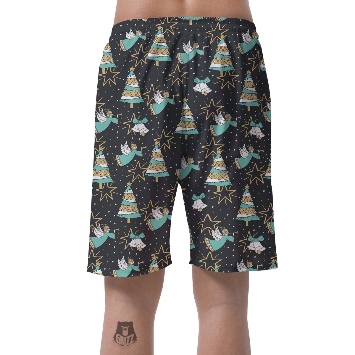 Angel Christmas Print Pattern Men's Shorts-grizzshop