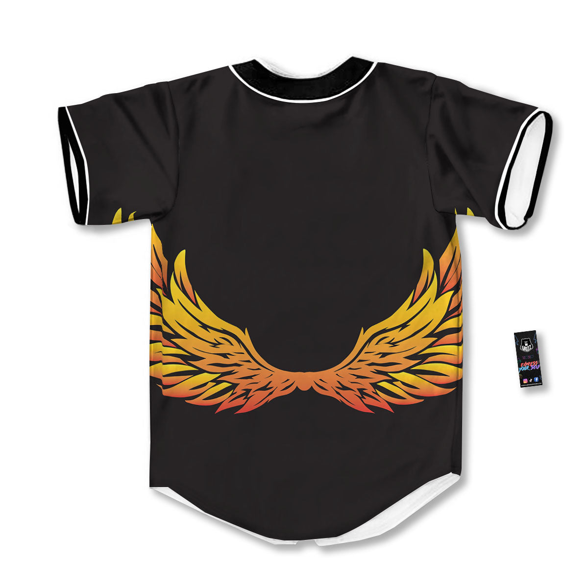 Angel Phoenix Print Baseball Jersey-grizzshop