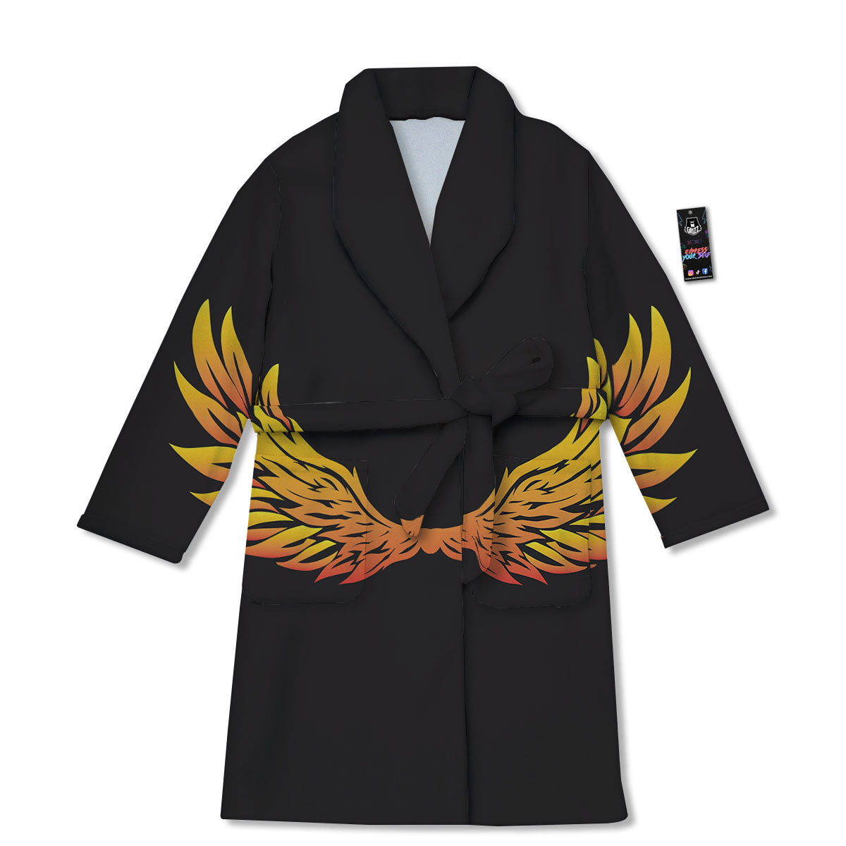 Angel Phoenix Print Bathrobe-grizzshop