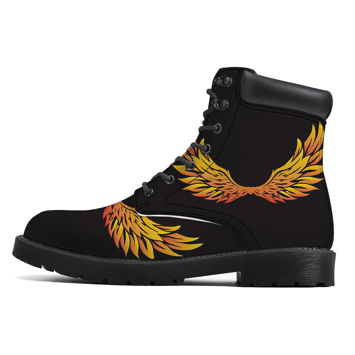 Angel Phoenix Print Boots-grizzshop