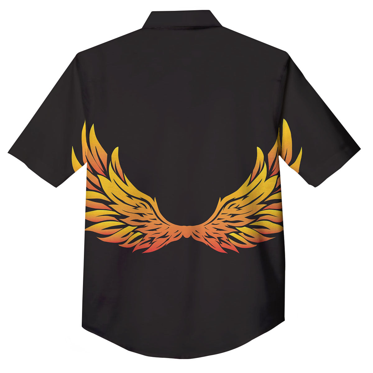 Angel Phoenix Print Button Up Shirt-grizzshop