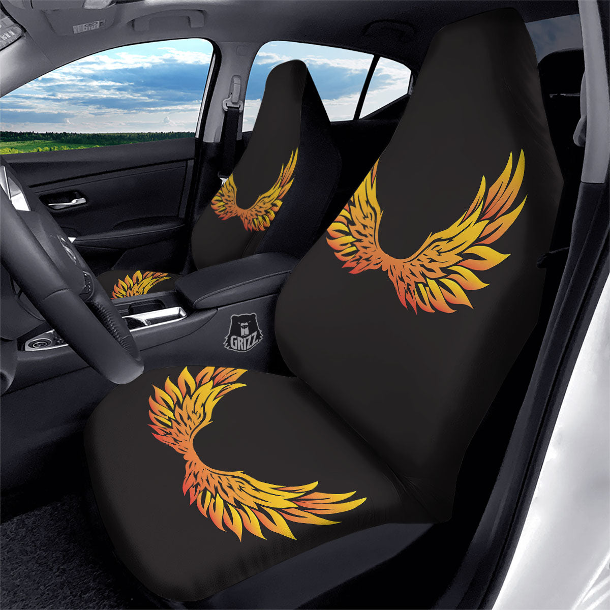 Angel Phoenix Print Car Seat Covers-grizzshop