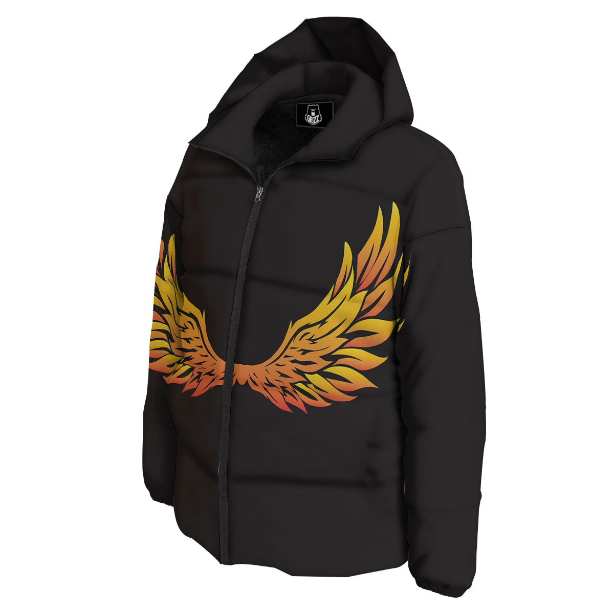 Angel Phoenix Print Down Jacket-grizzshop