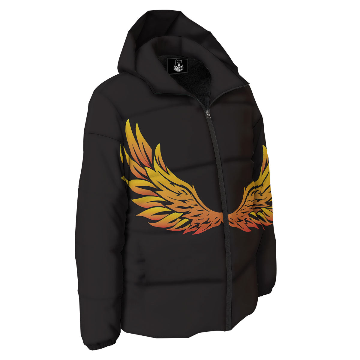 Angel Phoenix Print Down Jacket-grizzshop