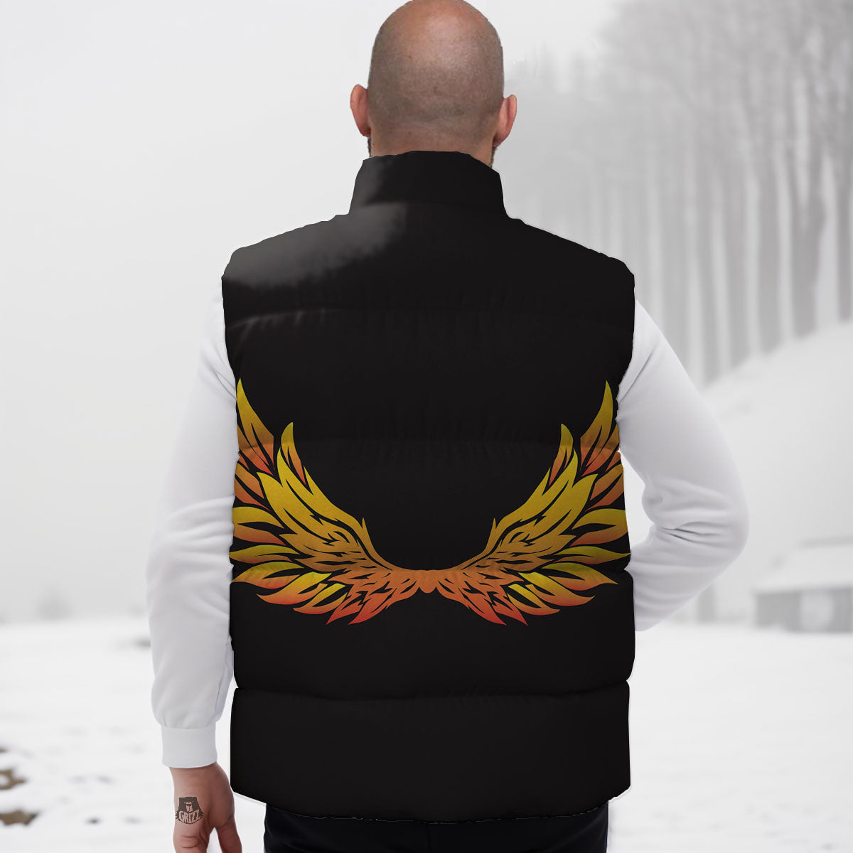 Angel Phoenix Print Down Vest