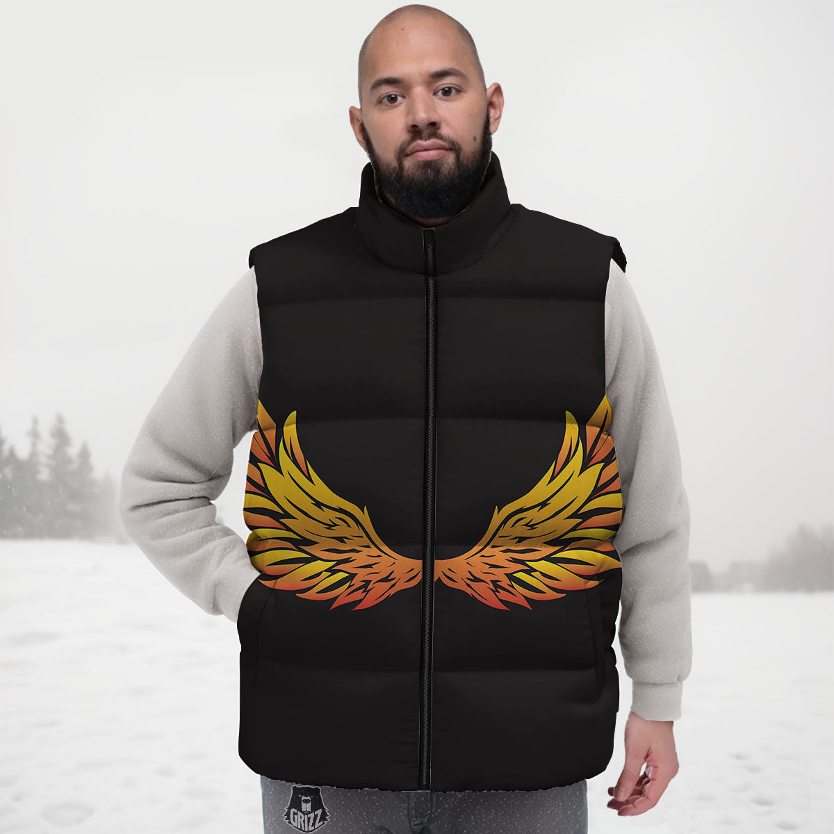 Angel Phoenix Print Down Vest