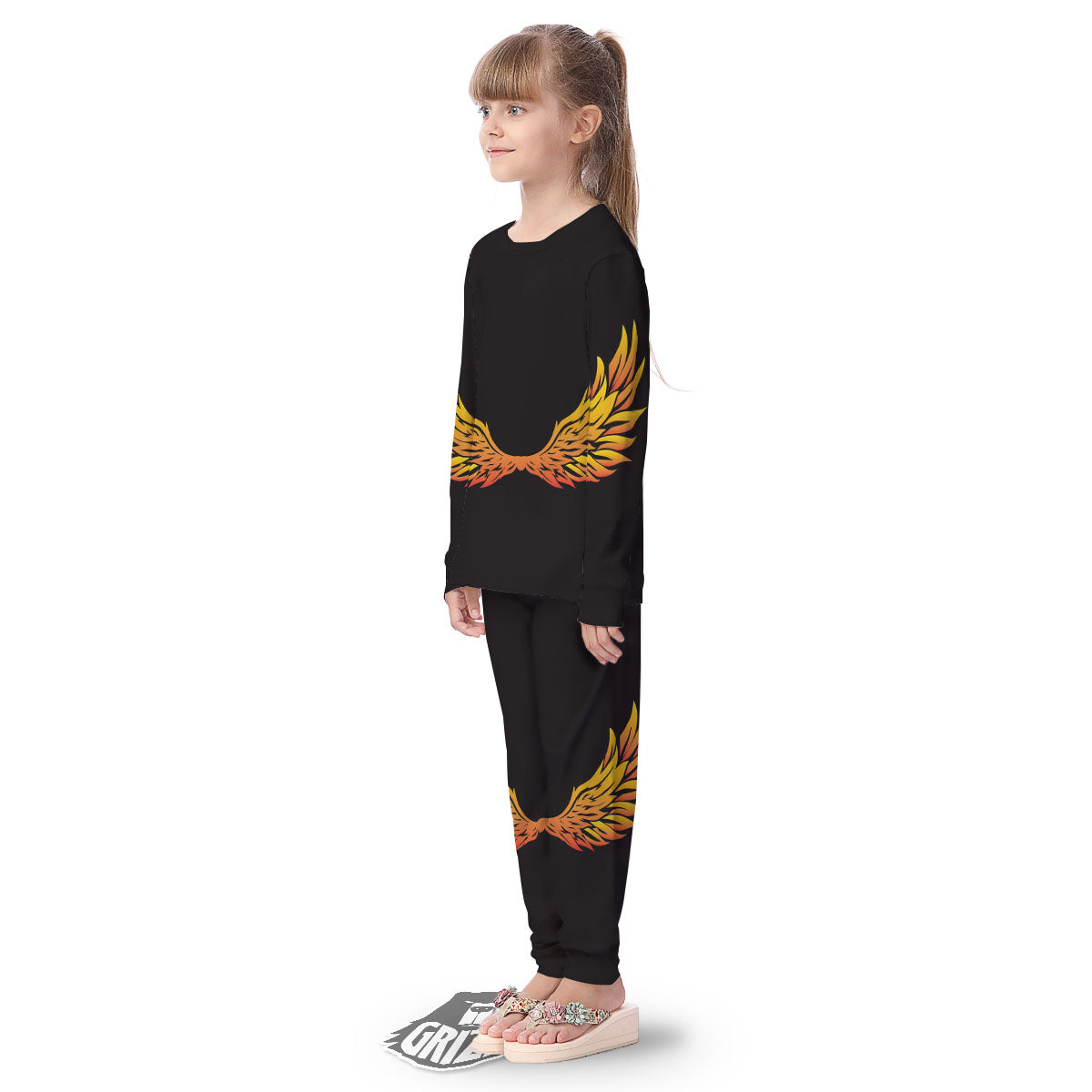 Angel Phoenix Print Kid's Pajamas-grizzshop