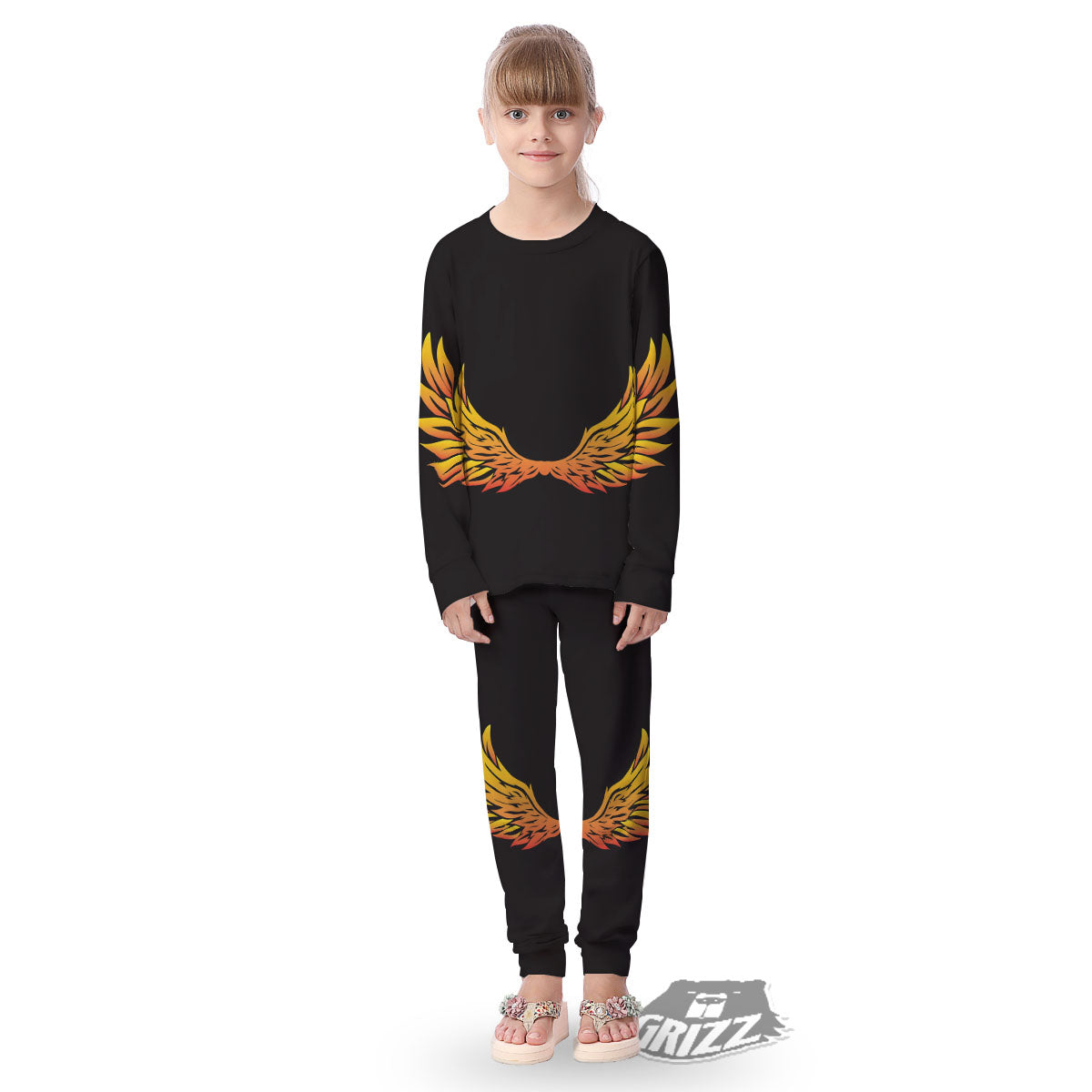 Angel Phoenix Print Kid's Pajamas-grizzshop