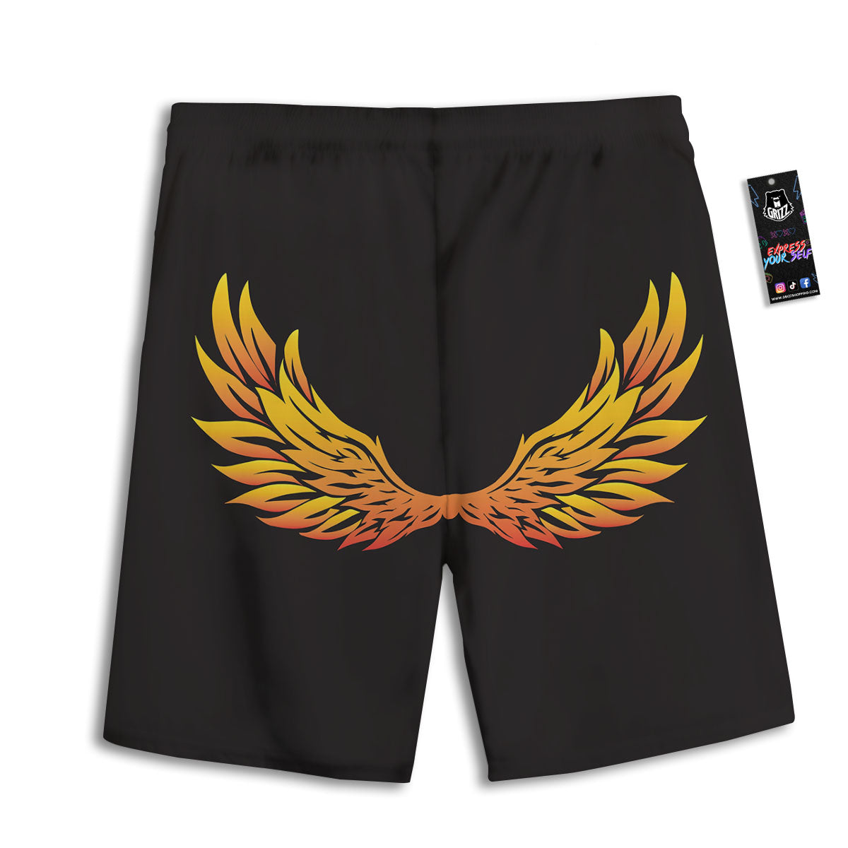 Angel Phoenix Print Men's Athletic Shorts